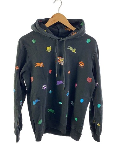 Felpa con cappuccio KENZO S cotone nera fantasia completa f865sw4204xq usata