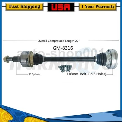 Junta de eje trasero izquierdo CV para Cadillac CTS 6,2 L 2015 2014 2013 2012 2011 2010 2009 Foto 1 de 2