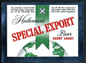 SPECIAL EXPORT FOIL PAPER LABEL G. HEILEMAN BREWING CO., LA CROSSE, WI. v 1970's - Picture 1 of 3