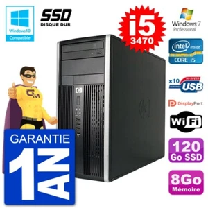 PC HP 6300 MT Intel Core i5-3470 RAM 8Go SSD 120Go Graveur DVD Wifi W7 - Photo 1/1