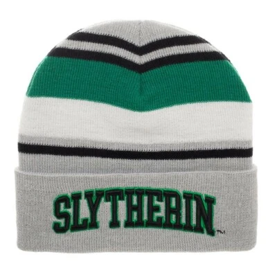 Harry Potter Slytherin Beanie Hat Cap Warm House Cosplay Green Grey Winter - Image 1 of 2