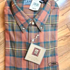 New EAST ISLAND Plaid Flannel Shirt L $50 BLOOMINGDALES - Picture 1 of 5