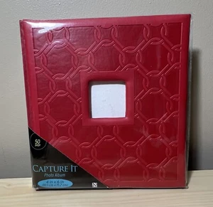 Nicole Capture It Red Photo Album 50 Pages Holds 200 4X6” Photos - Picture 1 of 5