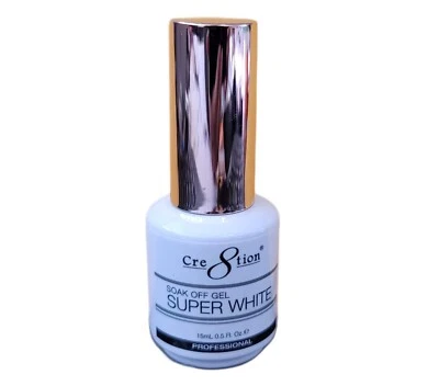 Cre8tion - Soak Off Gel System - Super White - 0.5oz (15mL) French Color