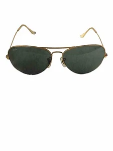 Vtg. Ray-Ban B&L Bausch & Lomb Gold Frame Green Lens Aviator Sunglasses 62-14mm - Picture 1 of 11