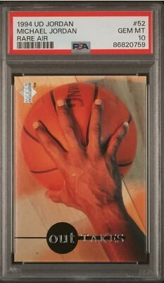 1994 Upper Deck Jordan #52 Michael Jordan Rare Air PSA 10 Gem Mint Bulls HOF! - Image 1 of 2