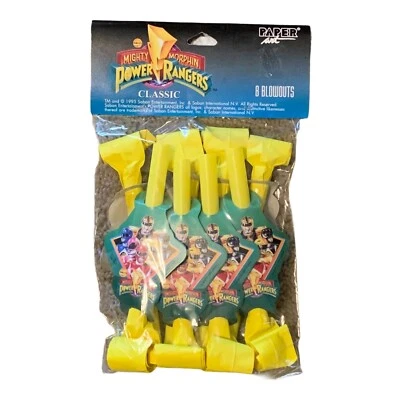 RARE Mighty Morphin Power Rangers Classic Saban Birthday Party Favor Blowouts - Image 1 of 4