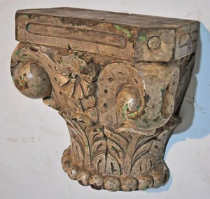 Antiguo estante de pared de madera para decoración de pared base pesada original antiguo tallado a mano muy fino - Imagen 1 de 6