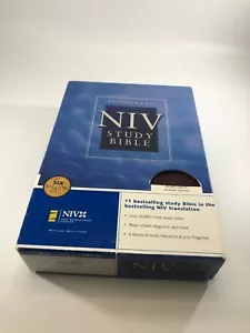 Zondervan NIV Study Bible Burgundy Bonded Leather - Picture 1 of 4