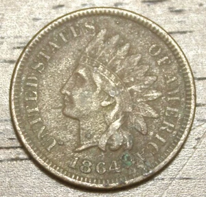 1864 L Pointed Bust Indian Cent XF Details Ugly Nasty L Not Visible Lot 9887 - Picture 1 of 2
