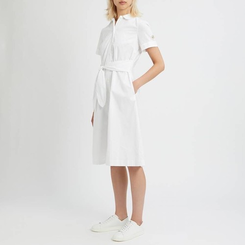 NUOVO CON ETICHETTE MICHAEL KORS BIANCO COTONE CAMICIA ABITO CRAVATTA DAVANTI TAGLIA S UK 10