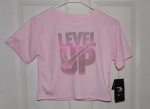 Nike T Shirt Girls Level Up Graphic T-Shirt Size 6X Pink Foam NWT - Picture 1 of 3