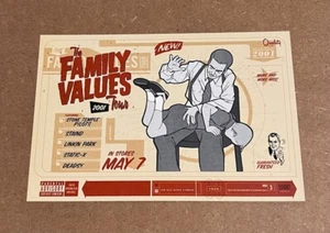 The Family Values Tour 2001 - RARE promo postcard & sticker - Picture 1 of 4