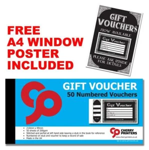 Cherry Celtic Numbered Gift Voucher Book 99mm x 210mm 50pages FREE Poster - Picture 1 of 4