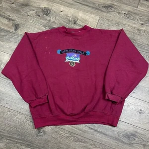 Vintage Members Only Sweatshirt Mens XL Burgundy Red Embroidered Logo Crewneck - Picture 1 of 8