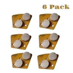 6 Pack Grinding Discs for Bolt-on Grinders Medium Concrete Surface 60 Grit - Picture 1 of 13