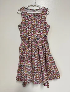 J Crew Crewcuts Girls Smocked Colorful Butterflies Summer Dress Size 7 Cotton - Picture 1 of 7