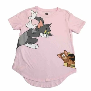 Junior Mädchen Tom und Jerry Cartoon Retro rosa kurzärmeliges T-Shirt Größe L 11-13 - Bild 1 von 8