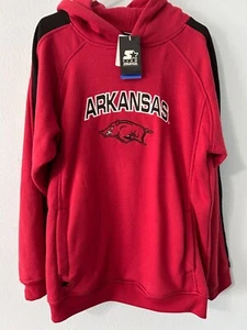 ARKANSAS RAZORBACKS hoodie sweatshirt pullover icon hoodie red black M 38/40 nwt - Picture 1 of 7