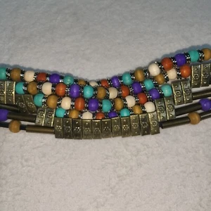 Vintage Gold Tone Beaded Layered Link Chain Hip Belt Y2K 43" long adjust Boho - Picture 1 of 4