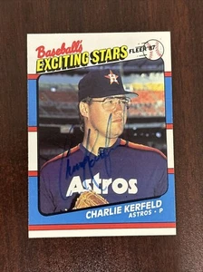 1987 Fleer Exciting Stars #31 Charlie Kerfeld AUTO Houston Astros AUTOGRAPH - Picture 1 of 2