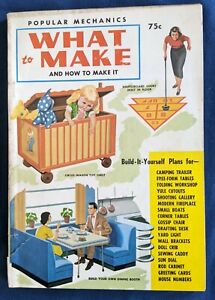 1956 Popular Mechanics "What to Make" plans for camping trailer, sun dial +