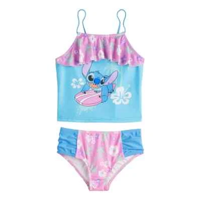 Disney Lilo & Stitch Bathing Suit Girls Size 4 Tankini Top & Bottoms 2-Piece - Image 1 of 2