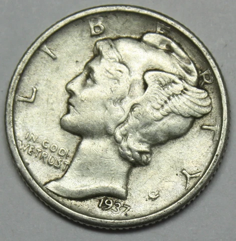 1937-s Mercury Dime. Error Double Date*Part of Estate See Details  (Inventory A) Cover