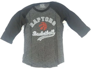 NBA Toronto Raptors Women's Premium Triblend 3/4 Sleeve Large Black Gray - Picture 1 of 4