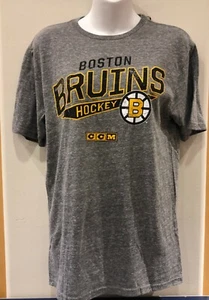 Boston Bruins Boston Bruins Hockey CCM Grey Tee Shirt - Picture 1 of 1