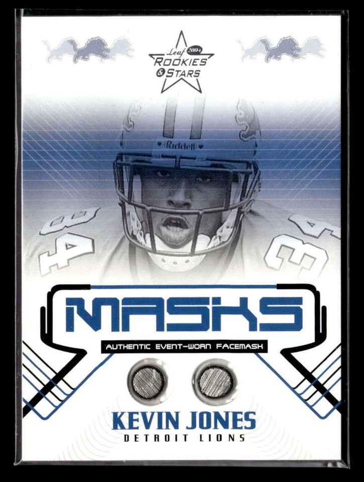 2004 Leaf Rookies & Stars Kevin Jones Used Face Mask /325 Lions U8137 - Image 1 of 2