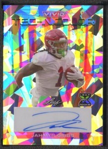 2023 Leaf Vivid Football Jahmyr Gibbs Technicolor Cracked Ice Auto /9