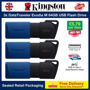 3x Kingston DataTraveler Exodia M 64GB USB Flash Drive, USB 3.2 Gen 1, DTXM/64GB - Bild 1 von 6