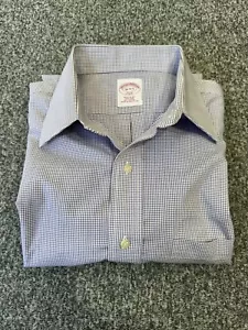 Brooks Brothers 346 Mens 16 4/5 Long Sleeve Button Down Shirt Check White Black - Picture 1 of 8