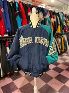 HJKT83 Seattle Mariners MLB Diamond Collectoin Starter Jacket Large - Picture 1 of 10