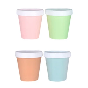 4 Pcs Yogurt Bowls Go Soup Bowls Dessert Cups Food Cups Pudding Cups Lids - Picture 1 of 11