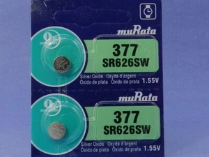 Murata 377  SR626SW Watch Battery 2Pcs - Picture 1 of 2