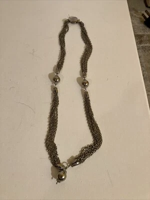 "Collar de 15"" de plata de colección con cadena de bolas y bordillo" Foto 1 de 4