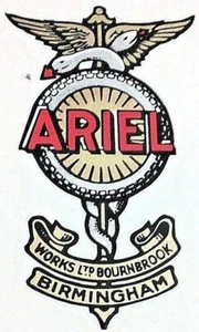 Ariel Works LTD Bournbrook Birmingham steering head gas tank top vinyl sticker - Picture 1 of 1