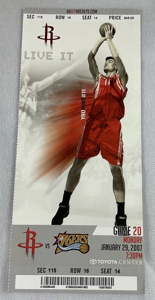 Ingresso NBA 2007 29/01 Philadelphia 76ers at Houston Rockets - Andre Iguodala 19pts - Imagem 1 de 1