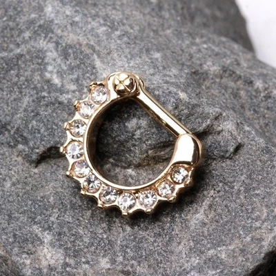Gold Plated Gemmed Septum Clicker - Image 1 of 3