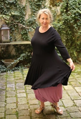 Privatsachen - Lagenlook TUNIKA WISCHPUTZIG Gr 44 bis 54 - schwarz - Bild 1 von 4