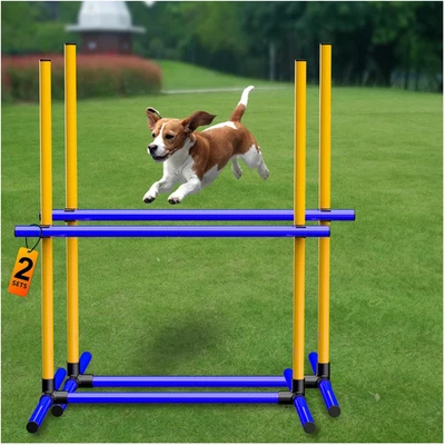 Juego de Salto de Agilidad Ajustable para Perros - Obstáculos de Entrenamiento con Barras Ajustables en Altura,  Foto 1 de 4