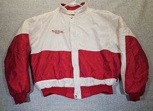 VTG 90s Nascar Winston Racing Series Bomber Jacket Mens Size In Photos Red/White - Picture 1 of 21