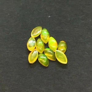 AAA Yellow Ethiopian Opal Marquise Flat Back Loose Natural Gemstone For Jewelry - Picture 1 of 6