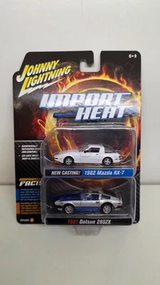 Coche fundido a presión Johnny Lightning 1/64 Mazda RX 7 y Datsun 280 ZX 1982/1981 Foto 1 de 4