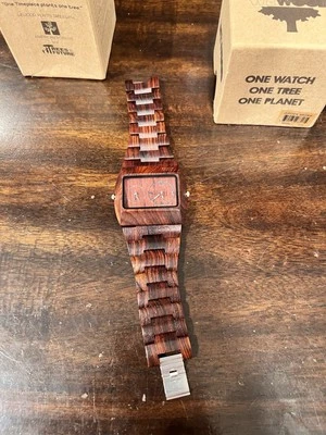 Rare WEWOOD Wristwatch limited Edition Dual movement Natural Wood Jupiter Brown - image 1 of 4