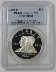 2003-P Commemorative "First Flight" Silver Dollar PCGS PR69DCAM - Picture 1 of 2