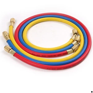 3pcs 1/4" SAE Air Conditioning Refrigeration Charging Hoses for R12 R22 R502 ` - Foto 1 di 5