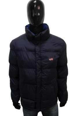 Napapijri Giubbotto Uomo Taglia L Giacca Blu Invernale Giubbino Jacket Logo Man Foto 1 de 4
